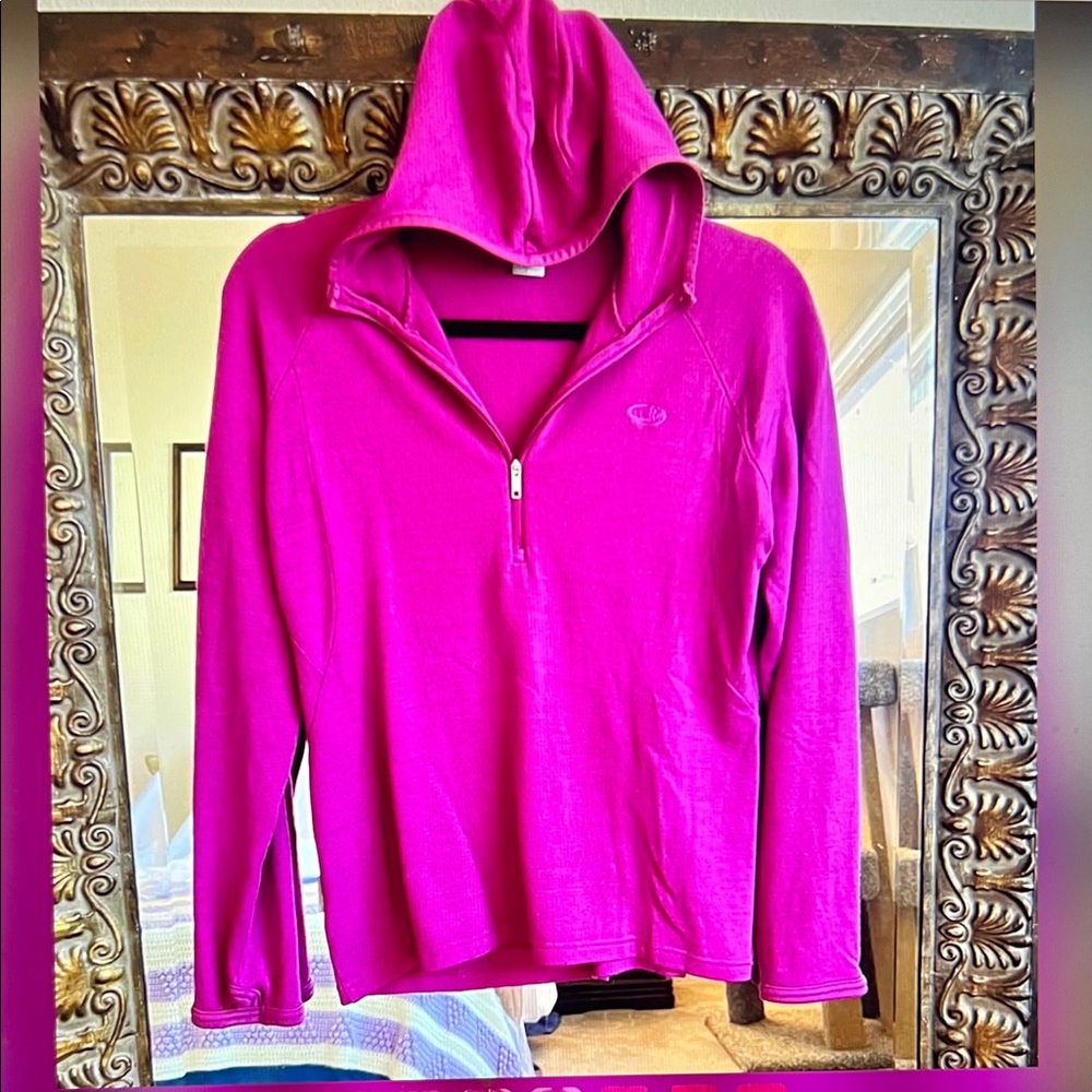 Women's Icebreaker 320 Sport Fuchsia Pink Half-Zip Hoodie